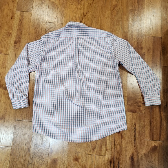 LL Bean Wrinkle-Free Pinpoint Oxford Gingham Style Cloth Button Down Shirt. - Picture 7 of 8